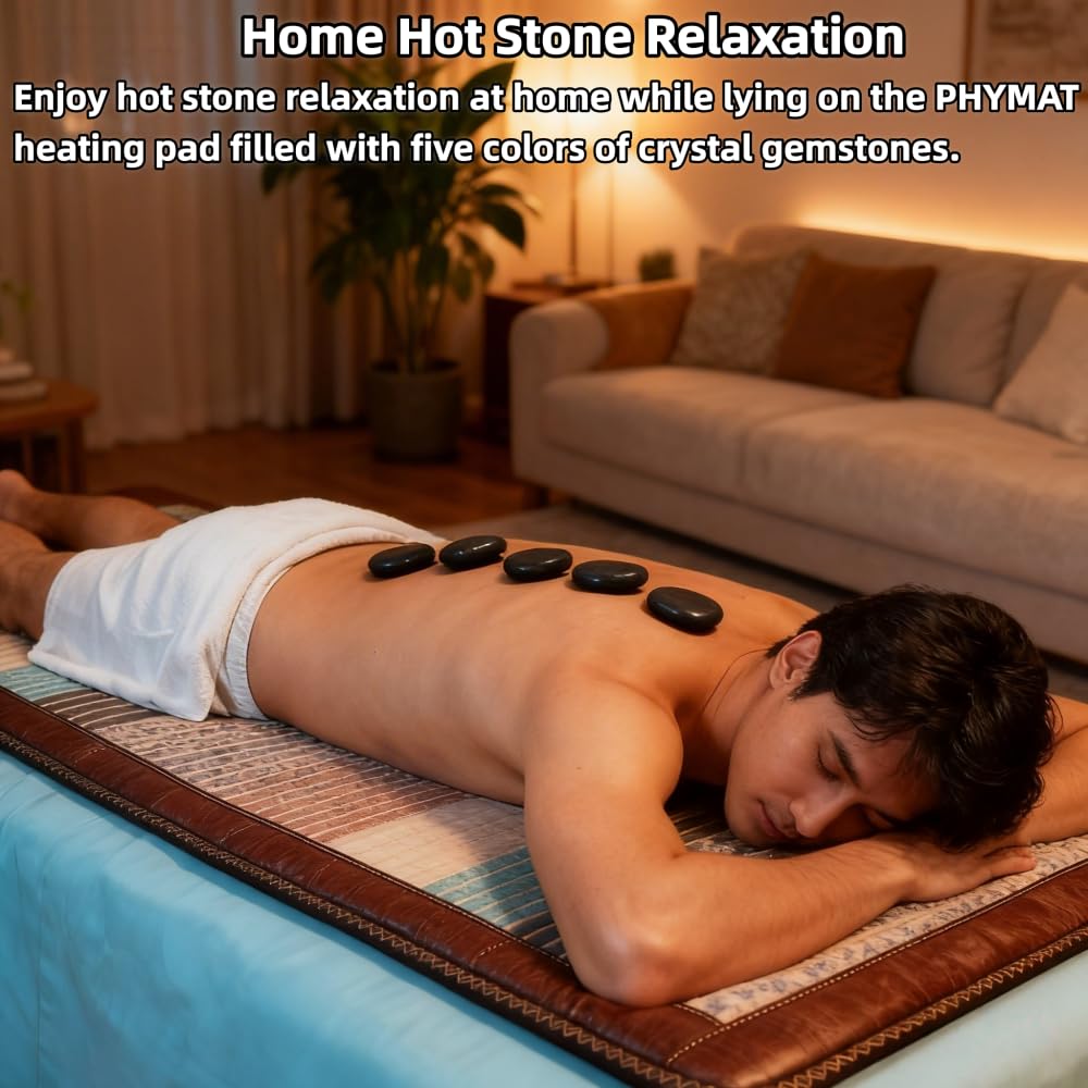 PHYMAT gemstone infusion on mat for yoga and meditation use.
