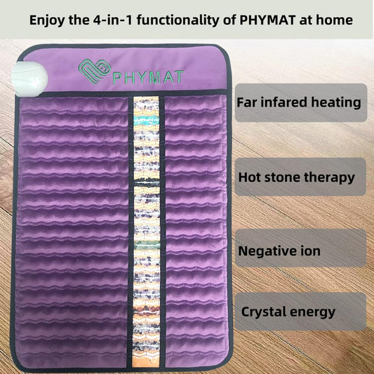 PHYMAT far infrared amethyst pad side view shows portable design.