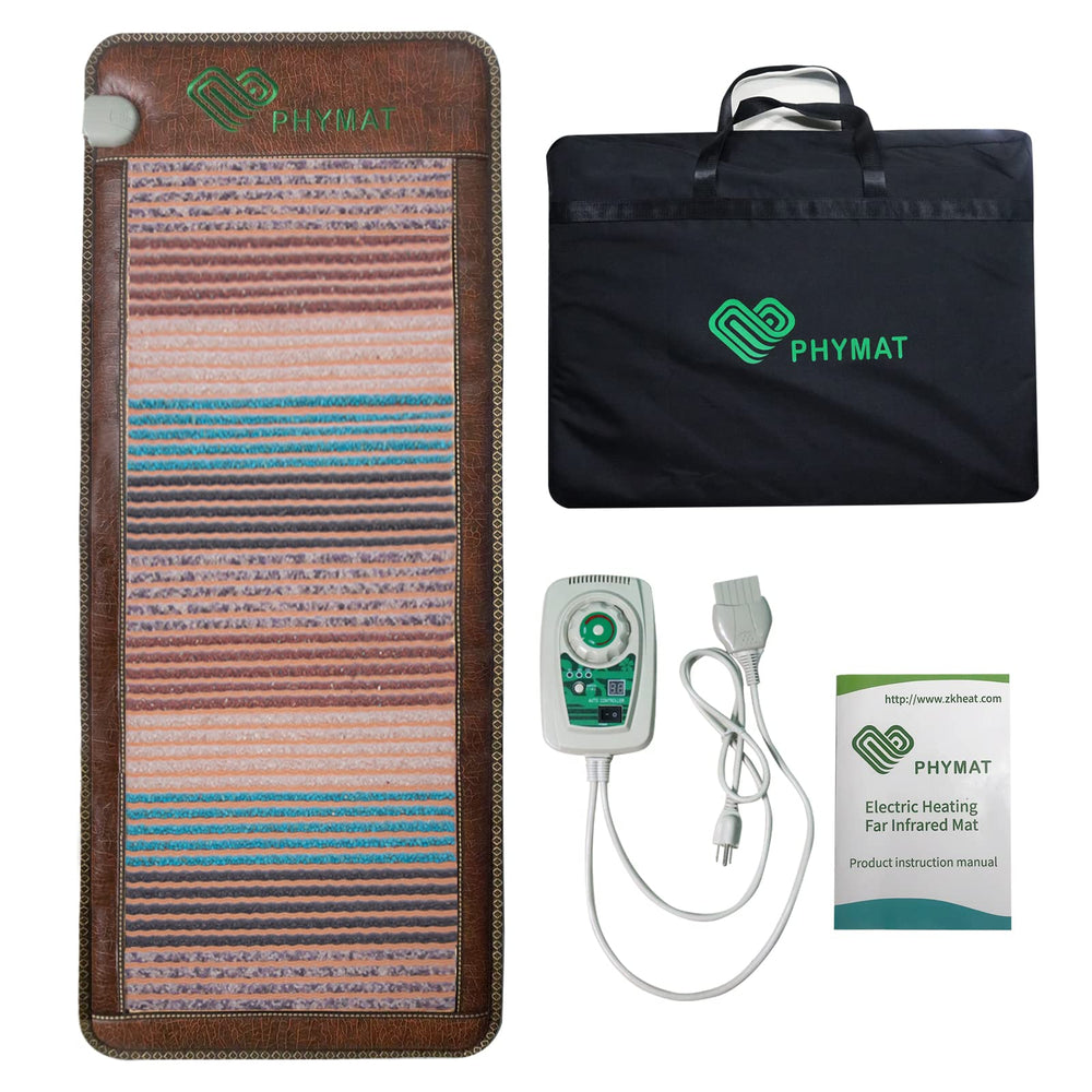 PHYMAT large gemstone mat set up for full-body relaxation.