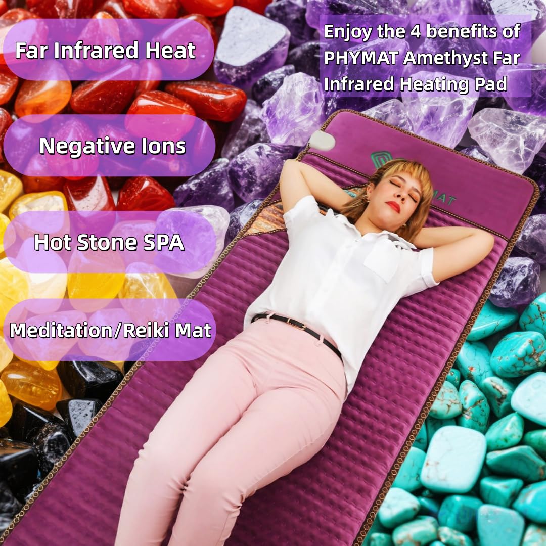 PHYMAT gemstone-filled mat detail highlighting stones and heat intensity.