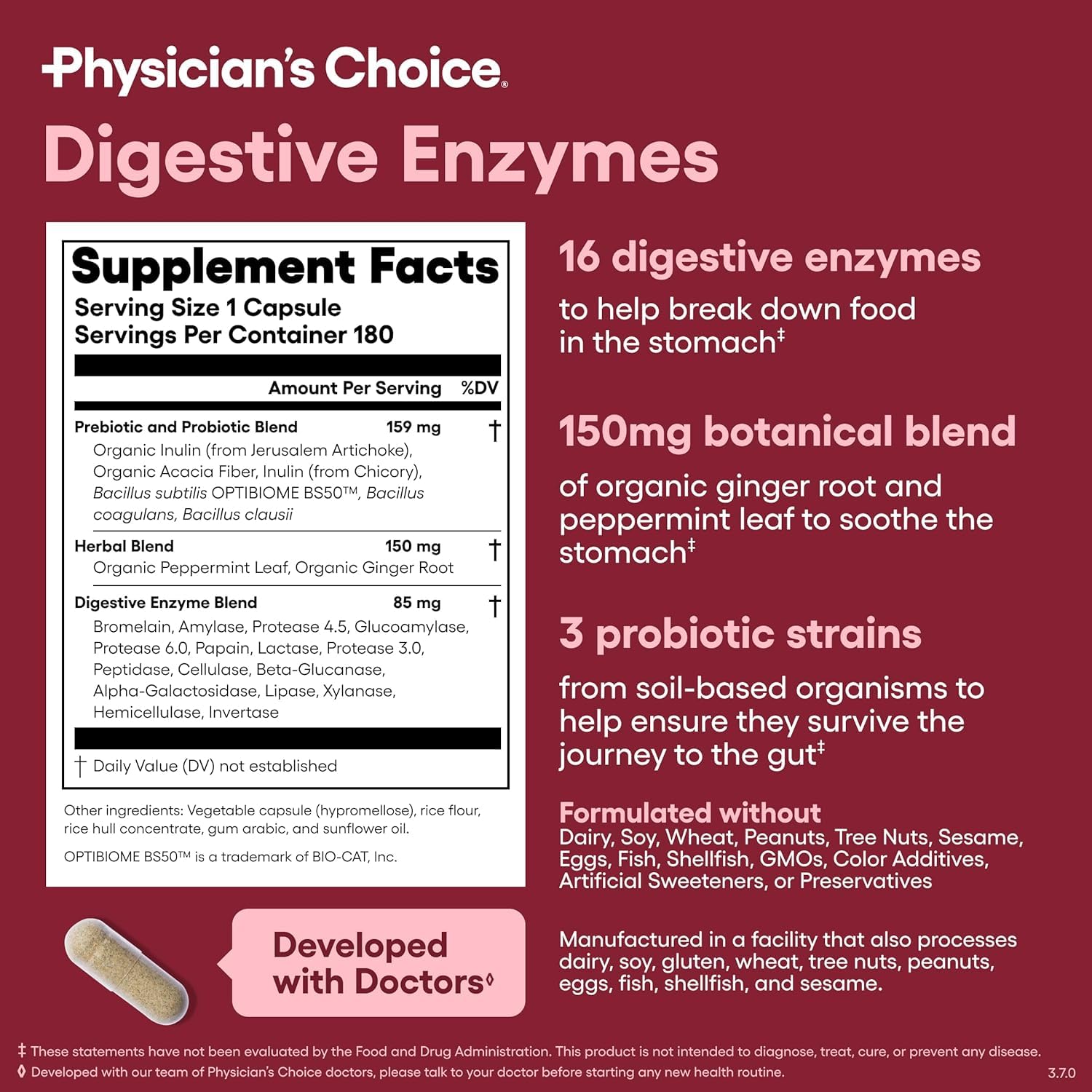 Physician's CHOICE bottle label scan for clear dosage guidance.