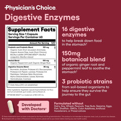 Physician's CHOICE gut health visual suggests comfort after meals.