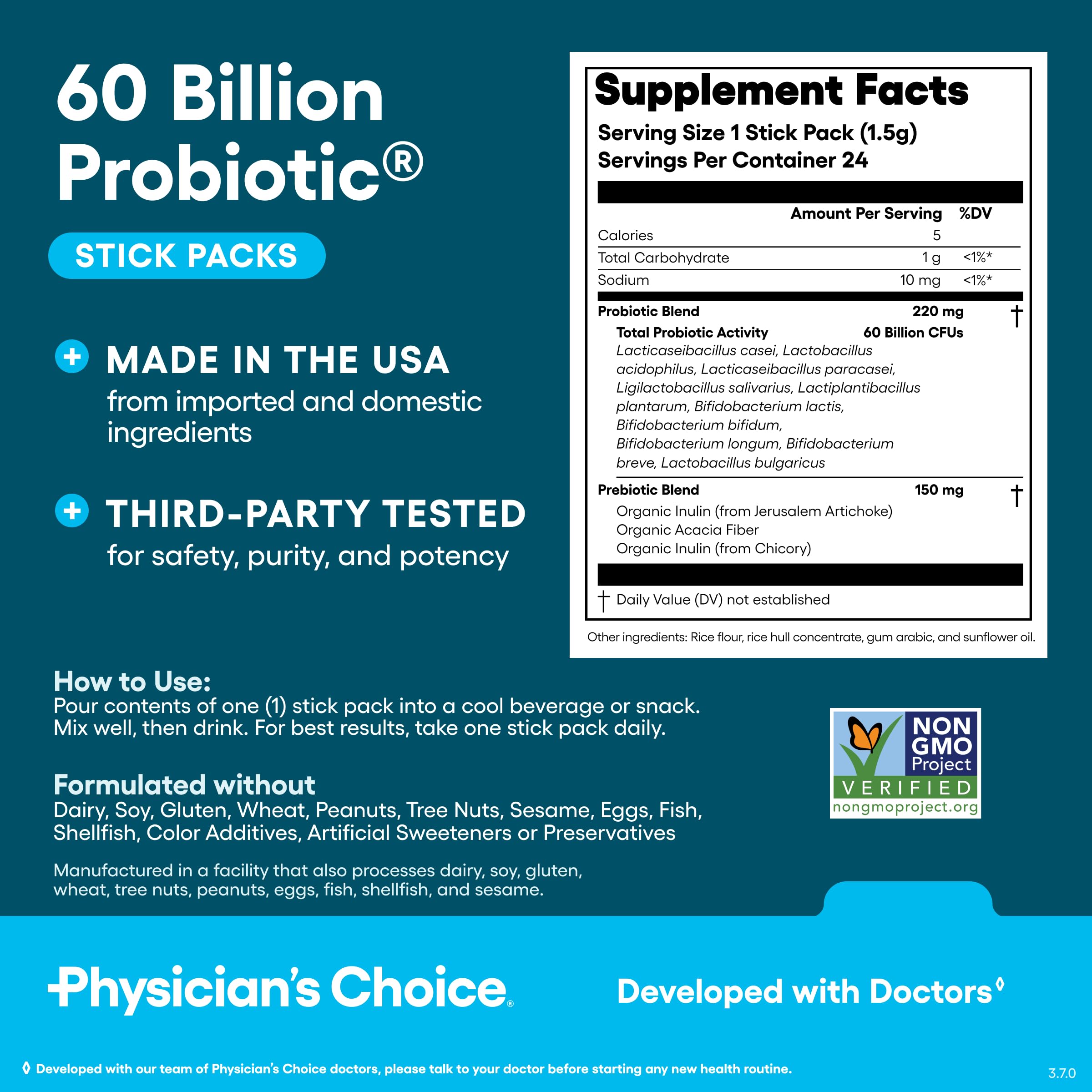 Physician's Choice made in USA with third-party purity testing.