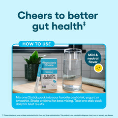 Physician's Choice probiotic powder mixed into cool drinks or yogurt.