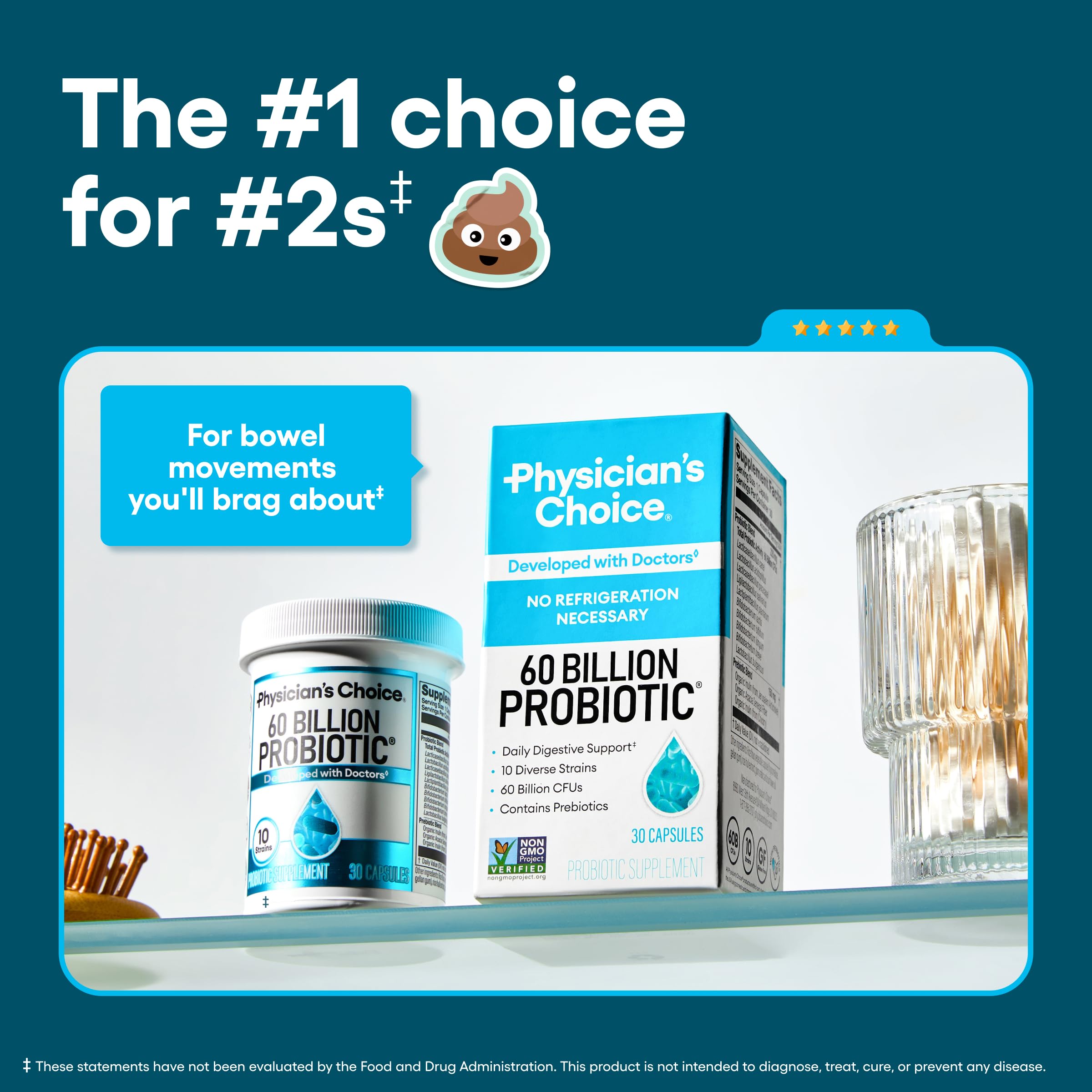 Physician's CHOICE Probiotics with 10 strains for diverse gut support