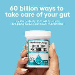 Physician's CHOICE Probiotics capsules showing 10 strains for balance.
