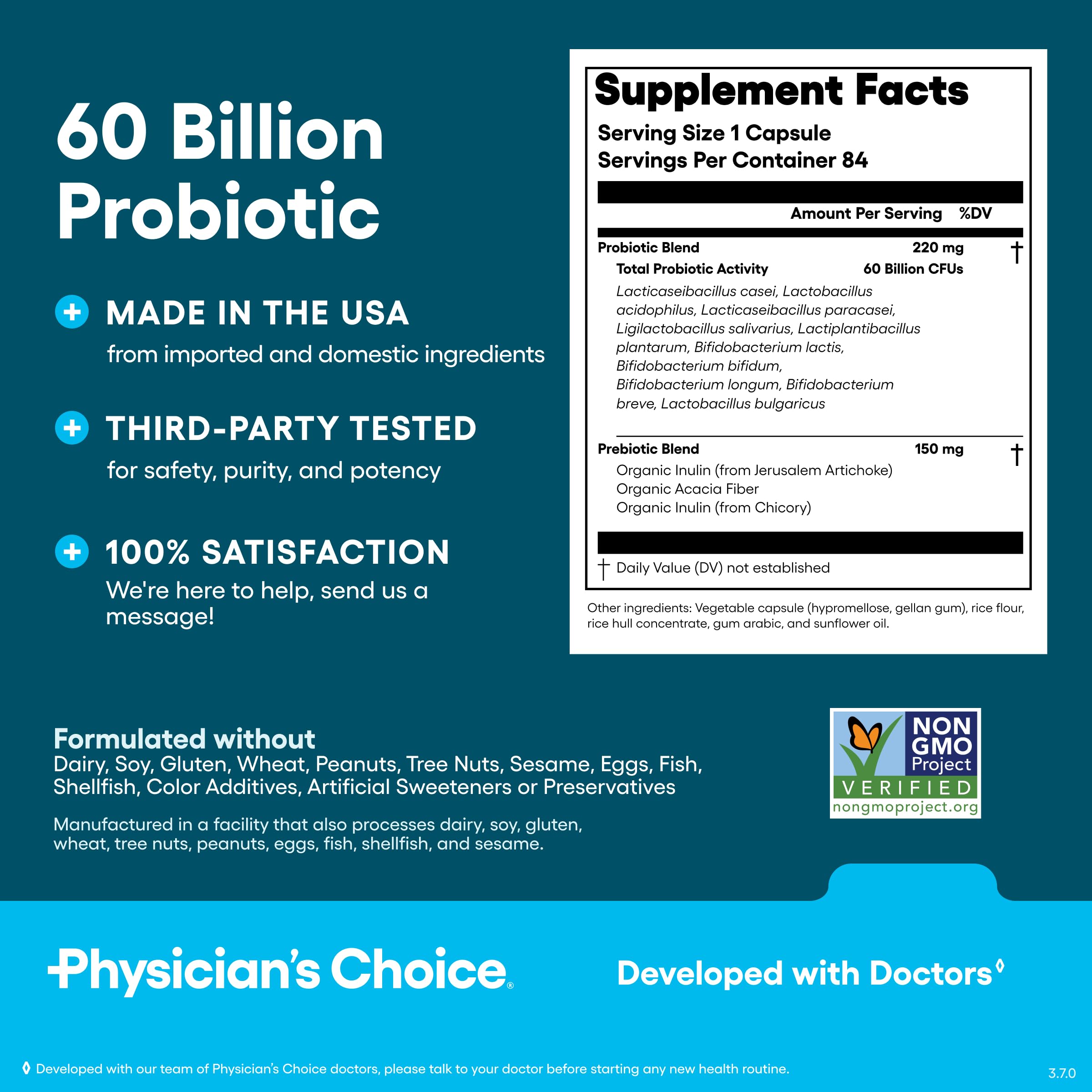 Physician's CHOICE Probiotics for women and men supporting occasional gut comfort