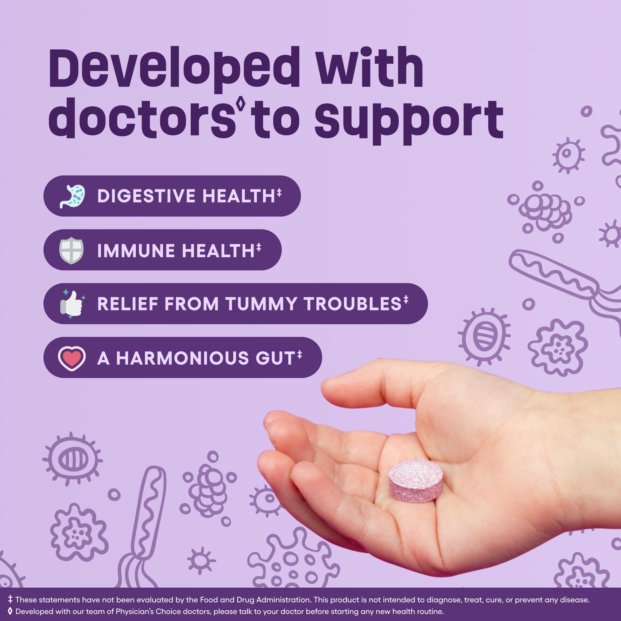 Physician's CHOICE Kids bottle with berry-flavored chewables for convenient daily use