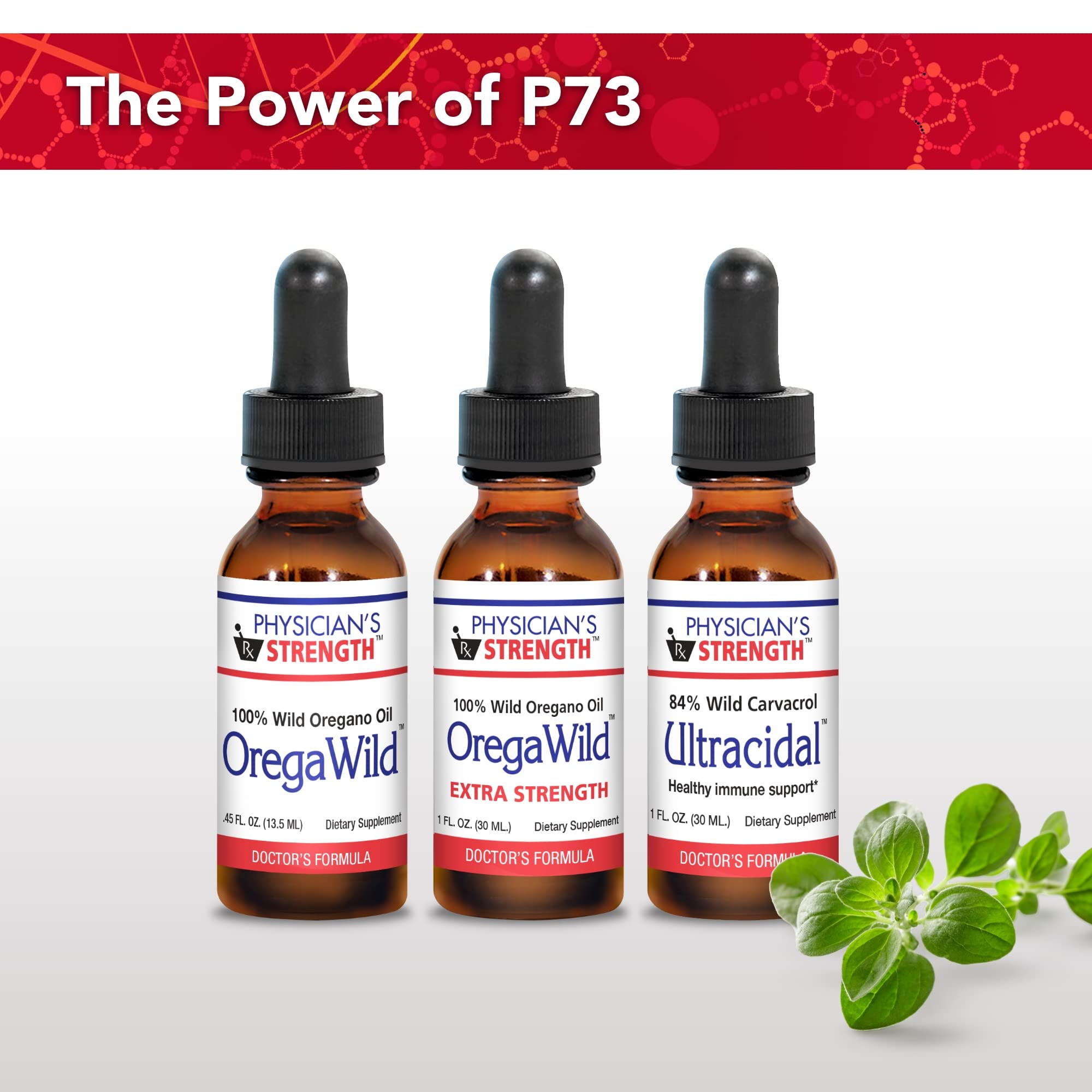 Label of Physician's Strength OregaWild emphasizing purity and wild oregano origin.