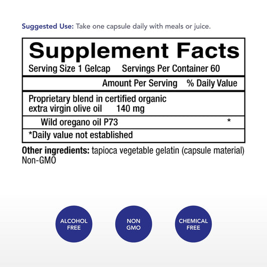 Physician's Strength wild oregano oil capsules for easy daily dosing