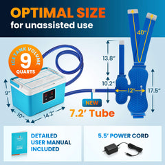 PhysioNatural insulated tube delivering consistent chilled water to the pad.