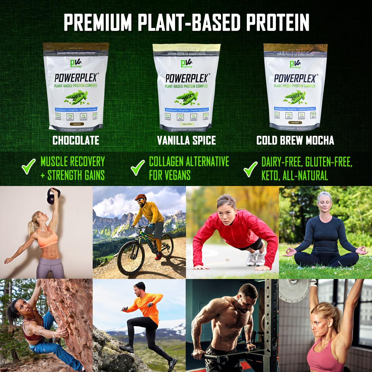 Powerplex serving glass with shake highlighting convenient vegan protein after training