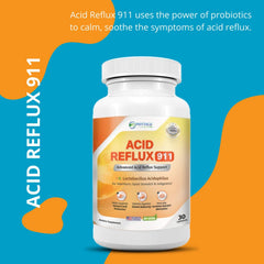 Phytage Labs Acid Reflux 911 bottle on table highlighting simple lifestyle use.