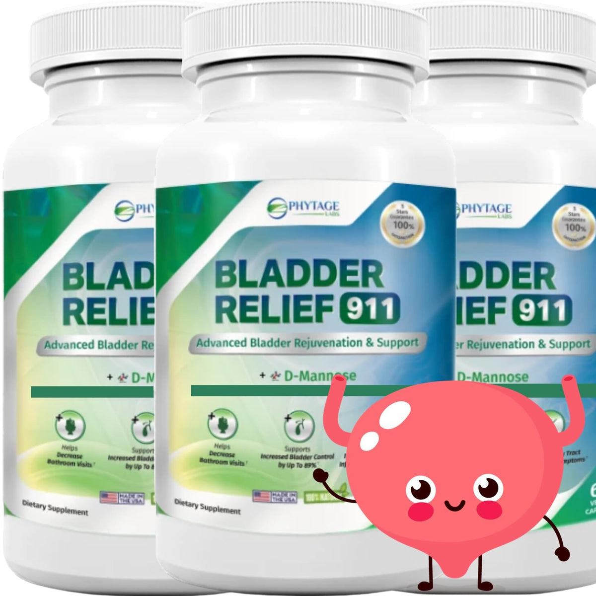Phytage Labs Bladder Relief 911 bottle for daily urinary comfort