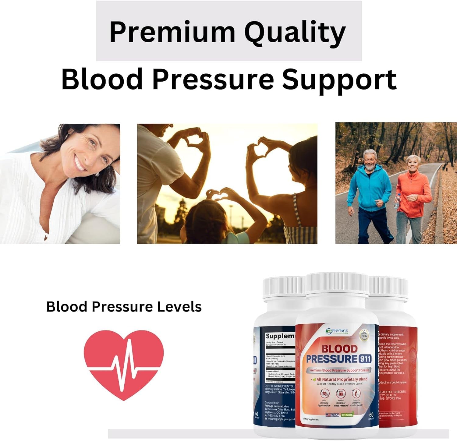 Phytage Labs Blood Pressure 911 label detail highlighting vitamin blend