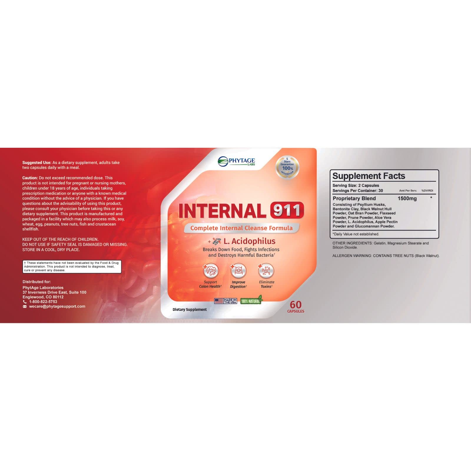 Phytage Labs Internal 911 travel bottle for on-the-go digestion support.