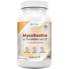 Phytage Labs MycoSoothe bottle front highlighting nail health and immune support