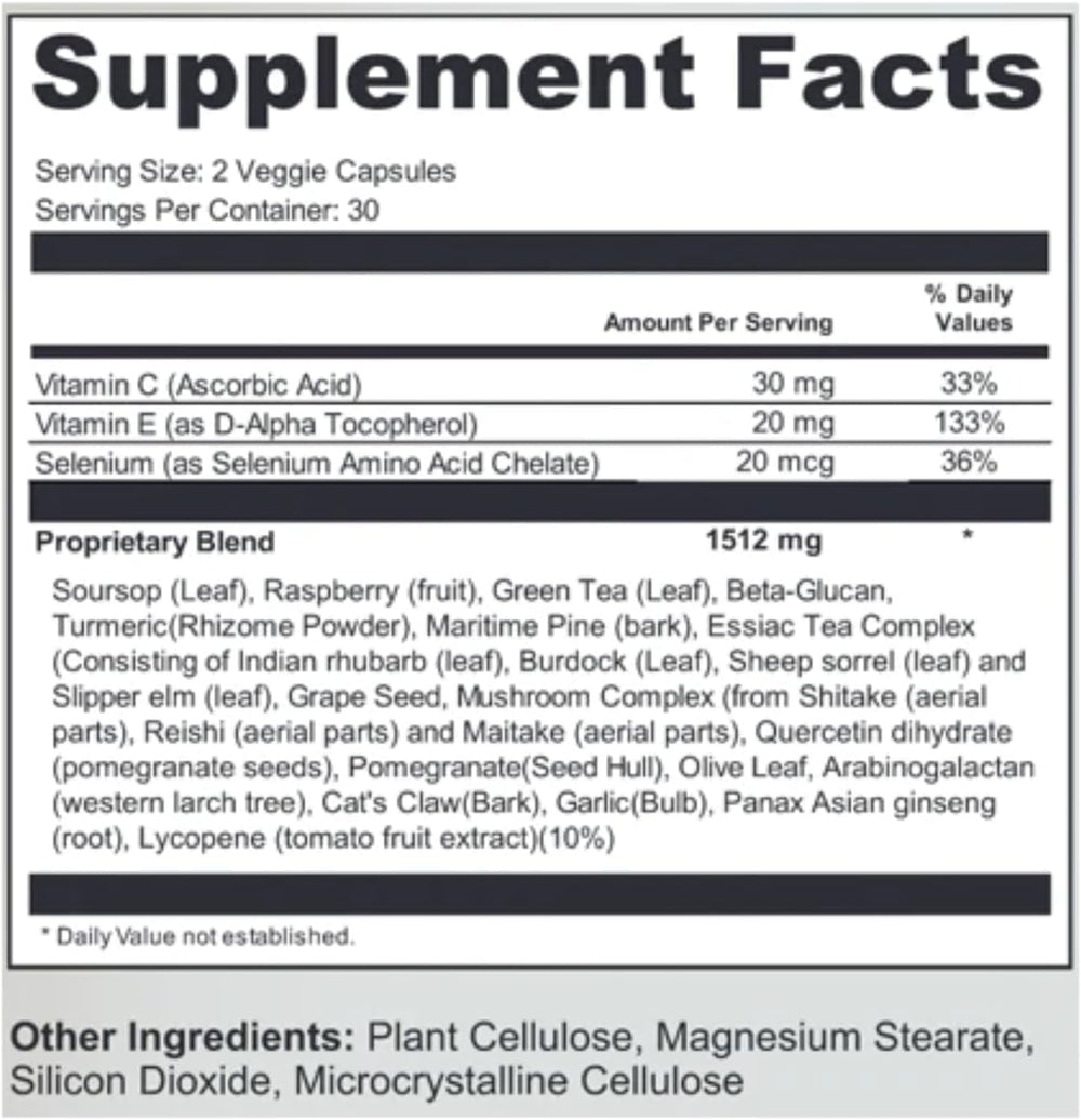 Phytage Labs MycoSoothe bottle label shows antioxidant-rich ingredients.