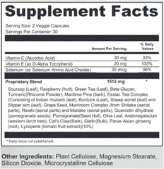 Phytage Labs MycoSoothe bottle label shows antioxidant-rich ingredients.