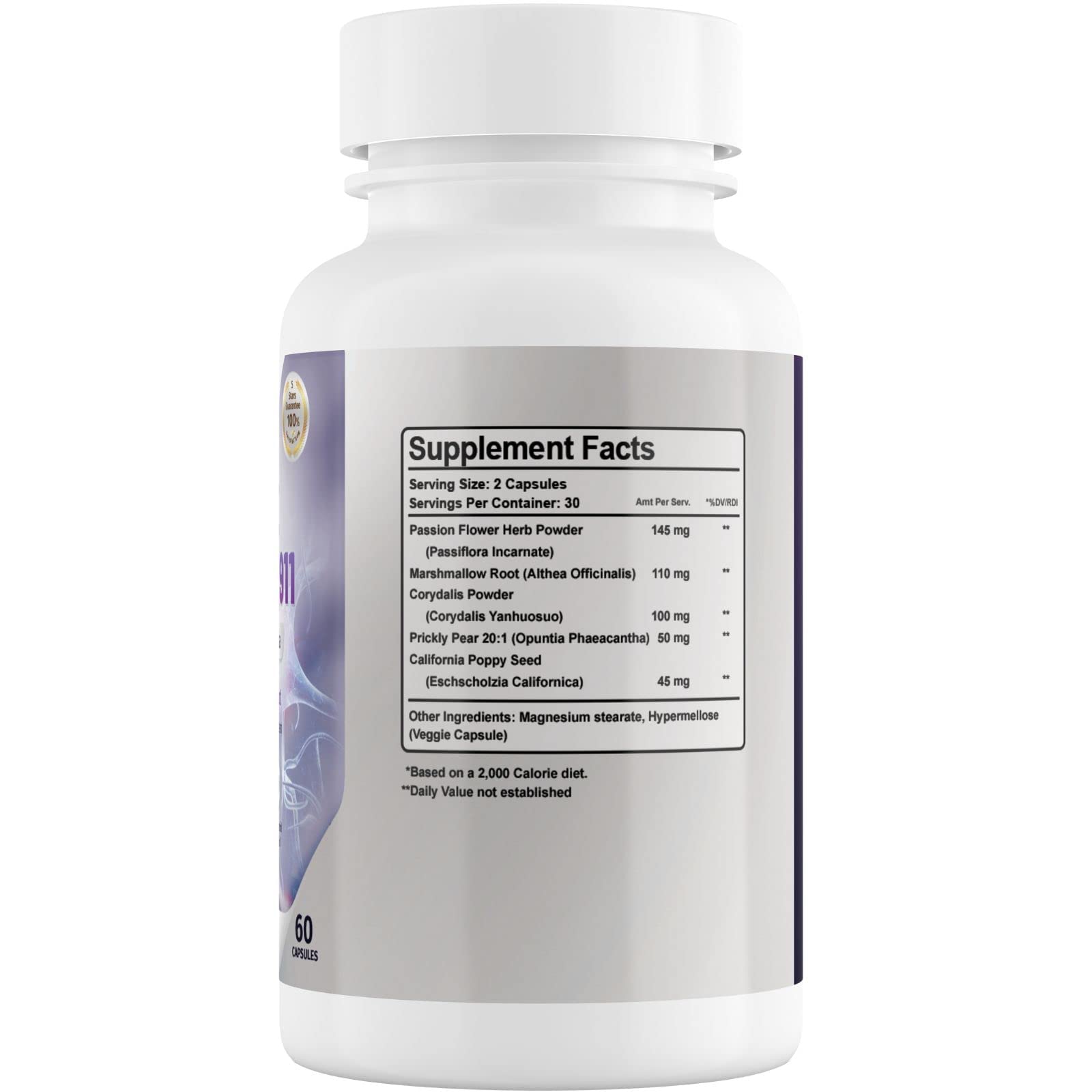 Nerve Control 911 capsules shown for convenient plant-based nerve health.