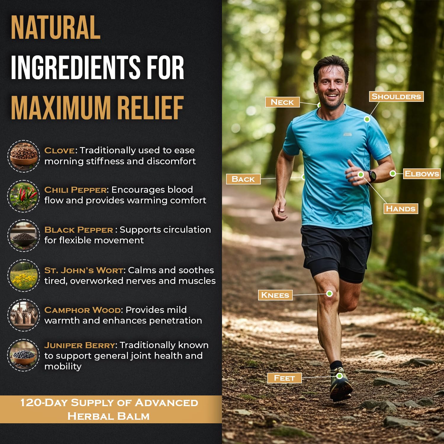 PHYTEWELL balm on back demonstrates targeted warmth for daily activity support.