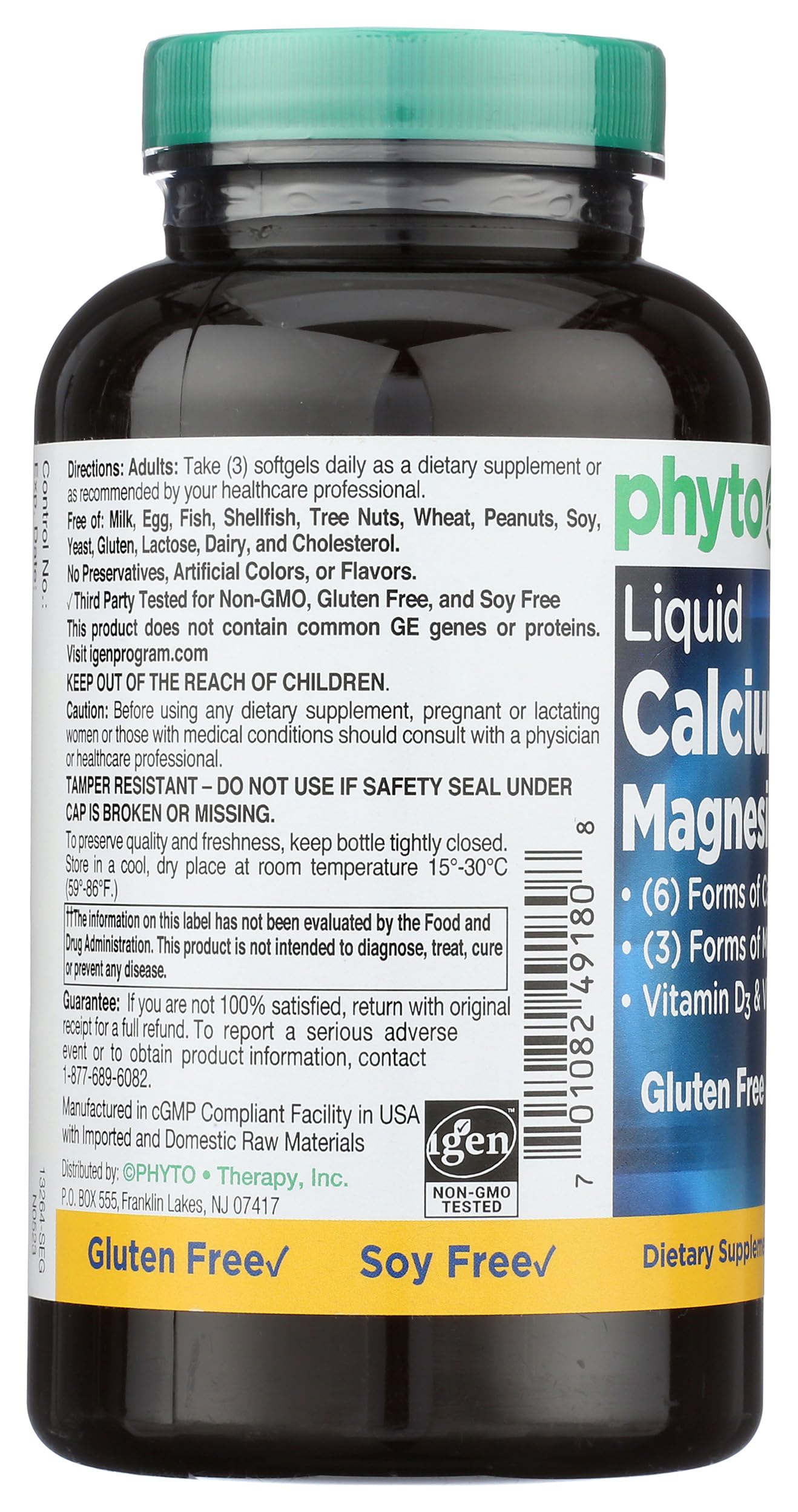 Phyto-Therapy panel shows six calcium forms and three magnesium forms.