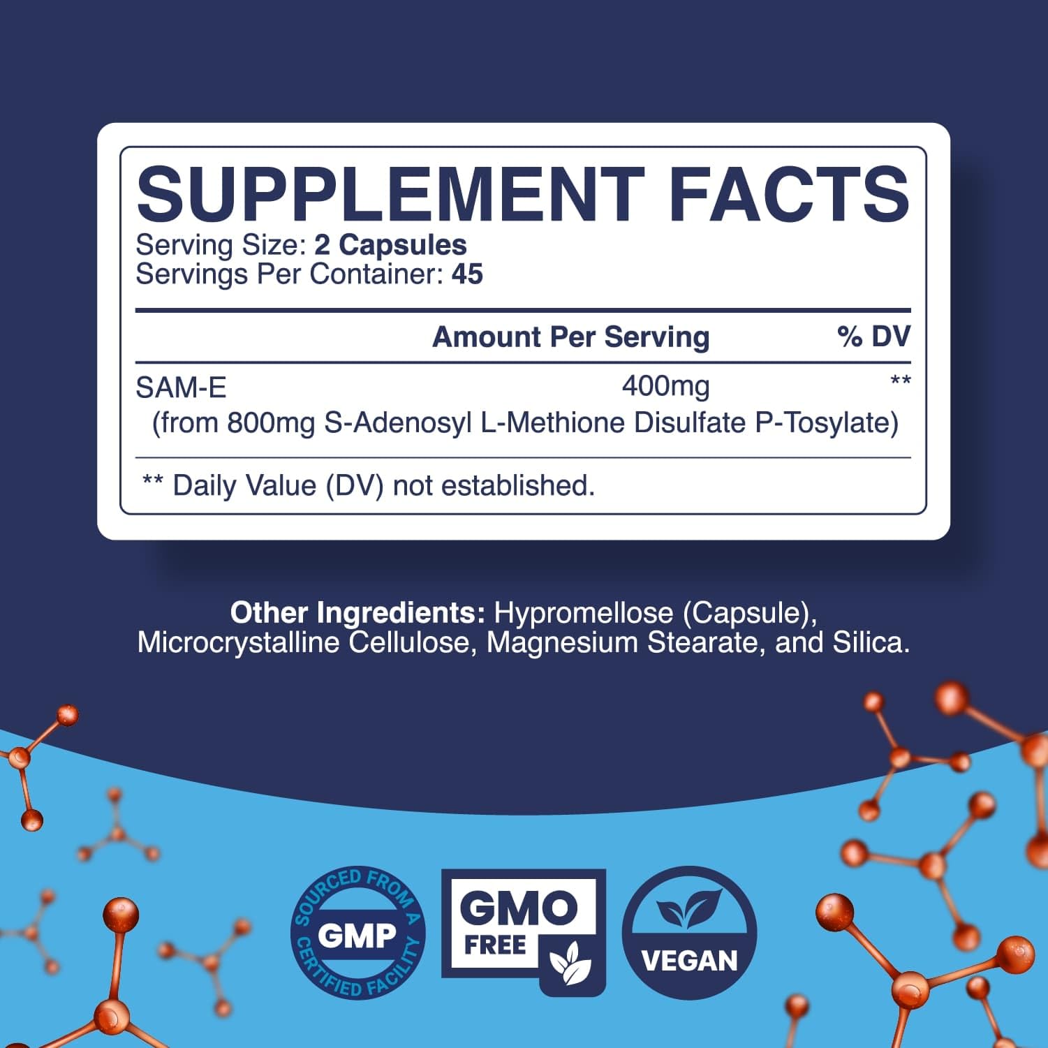 Phytoral Pure SAM E 400mg capsules for daily brain support and mood
