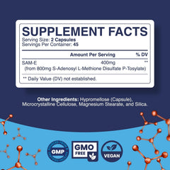 Phytoral Pure SAM E 400mg capsules for daily brain support and mood