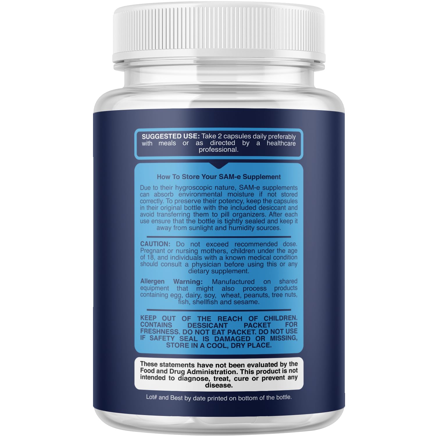 Phytoral Pure SAM E 400mg label close-up highlights key ingredients