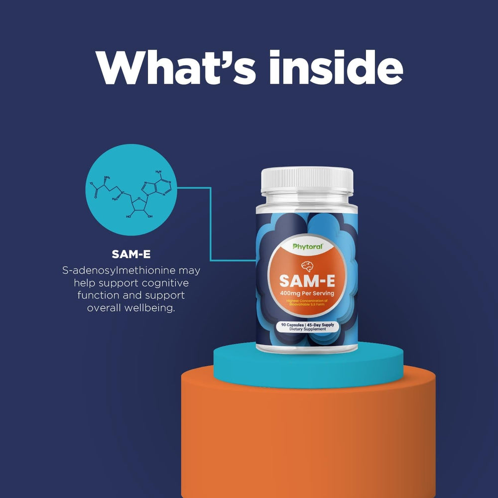 Phytoral Pure SAM E 400mg packaging box showcasing product details