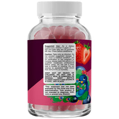 Phytoral Vegan Kids Focus Gummies bottle back highlights brain-boosting ingredients for balance.