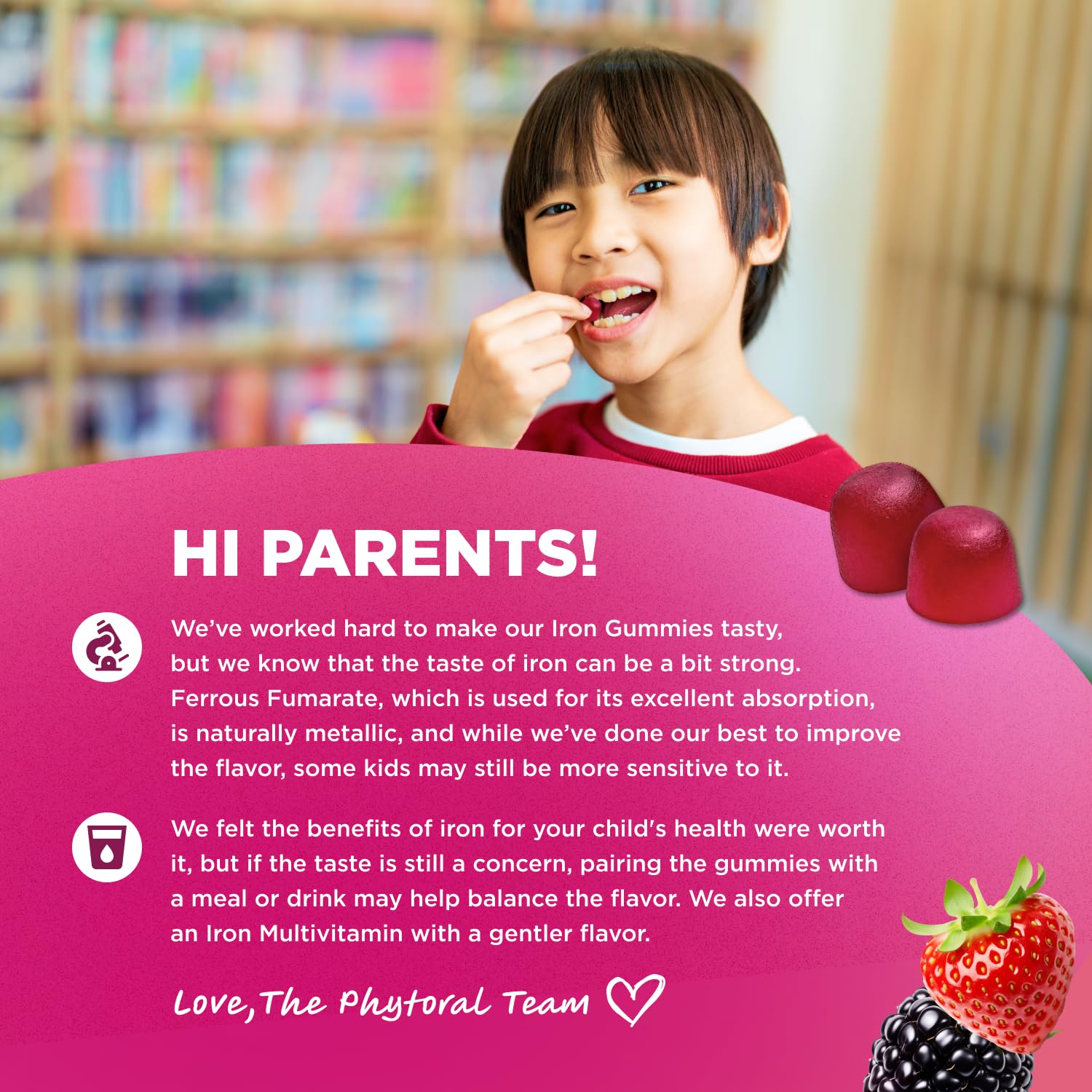 Phytoral Vegan Kids Focus Gummies pack multi-view suggests convenient 3-pack for school weeks.