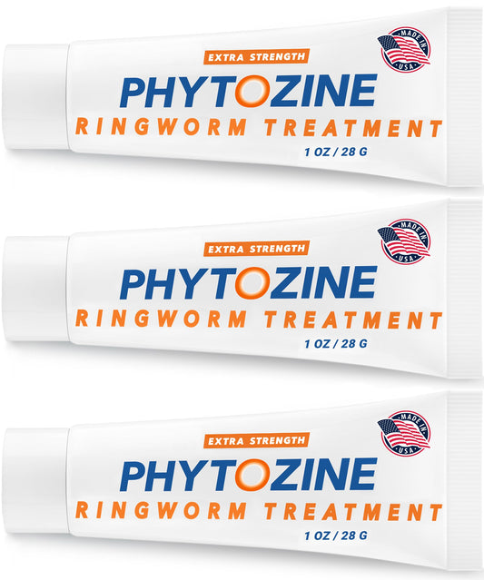PHYTOZINE anti-fungal cream bottle pour showing fast relief from itching.