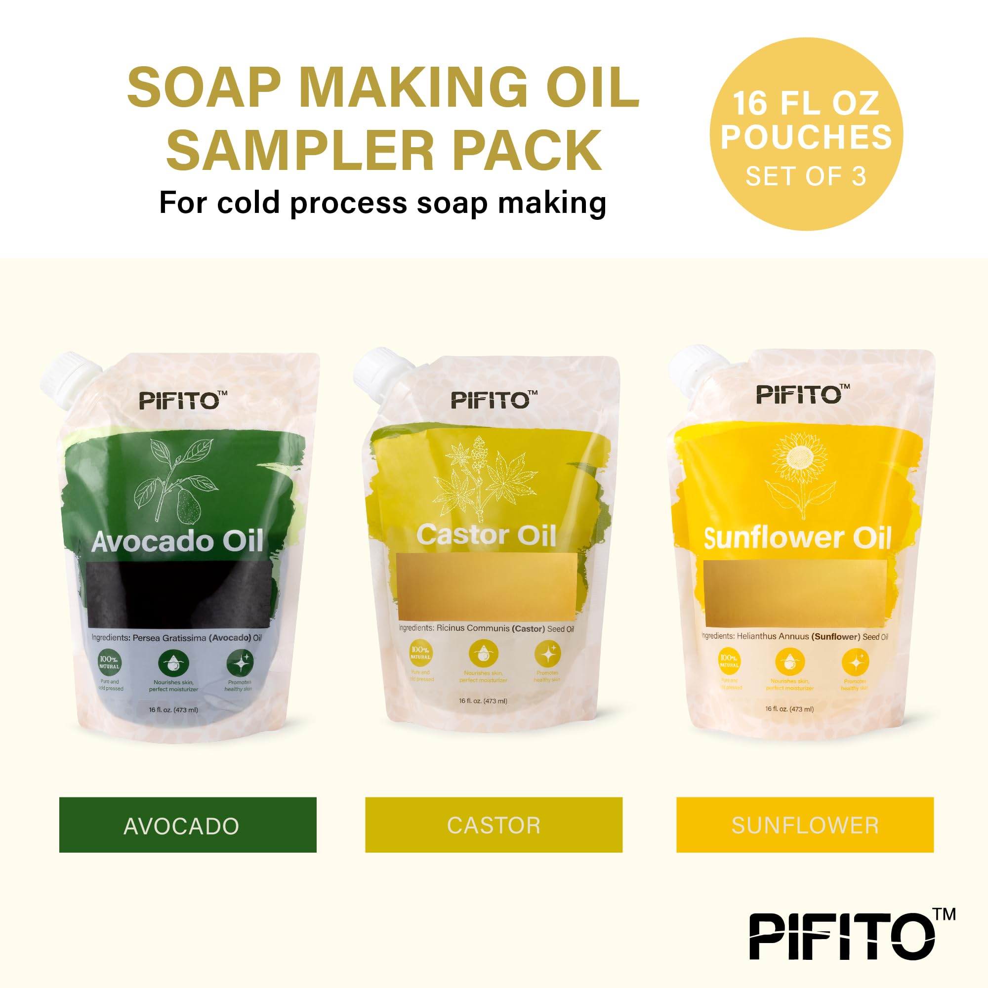 Pifito avocado oil bottle for skin and hair care applications.
