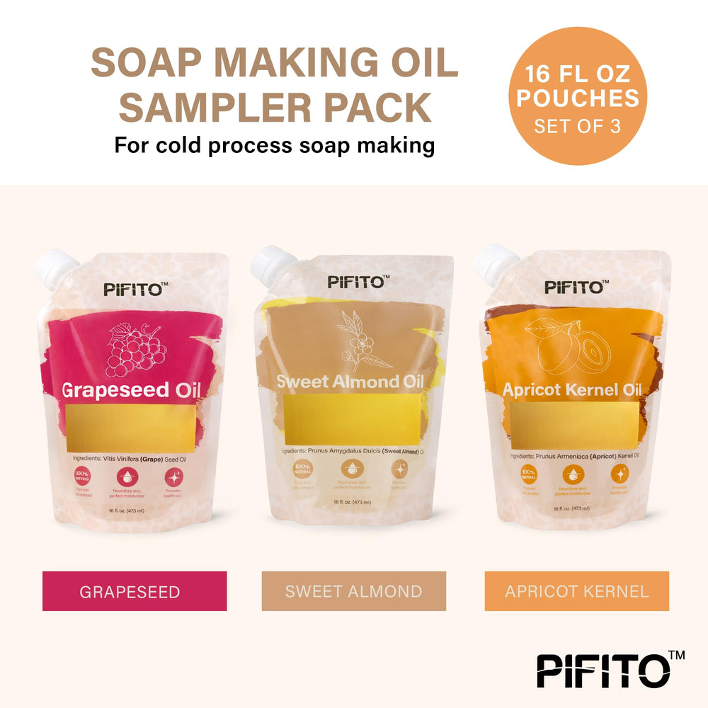 Pifito Grapeseed Oil bottle pour delivers lightweight moisture for skin.