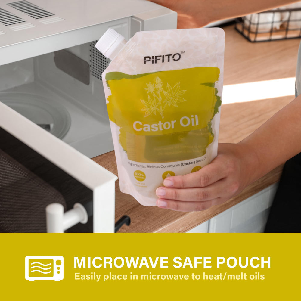 Pifito microwave-safe pouch for easy oil melting.