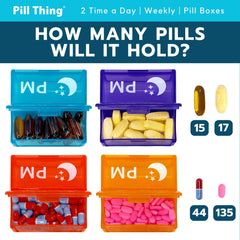 Pill Thing extra-large compartments fit big pills and capsules.