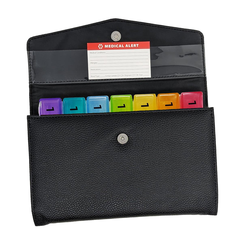 Pill Thing wallet dimensions 10x7 demonstrate compact portability.