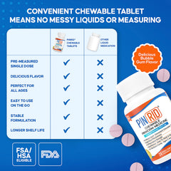 PIN RID bottle with label highlighting 250 mg Pyrantel Pamoate.