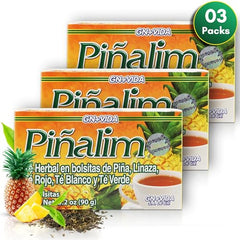 PIÑALIM Tea with flax seed visual for a calming nightly routine.