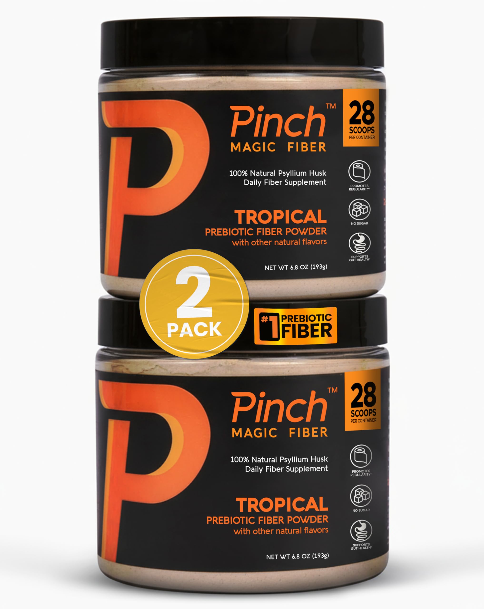 Pinch Magic Fiber Tropical 2-pack bottle promotes daily fiber support