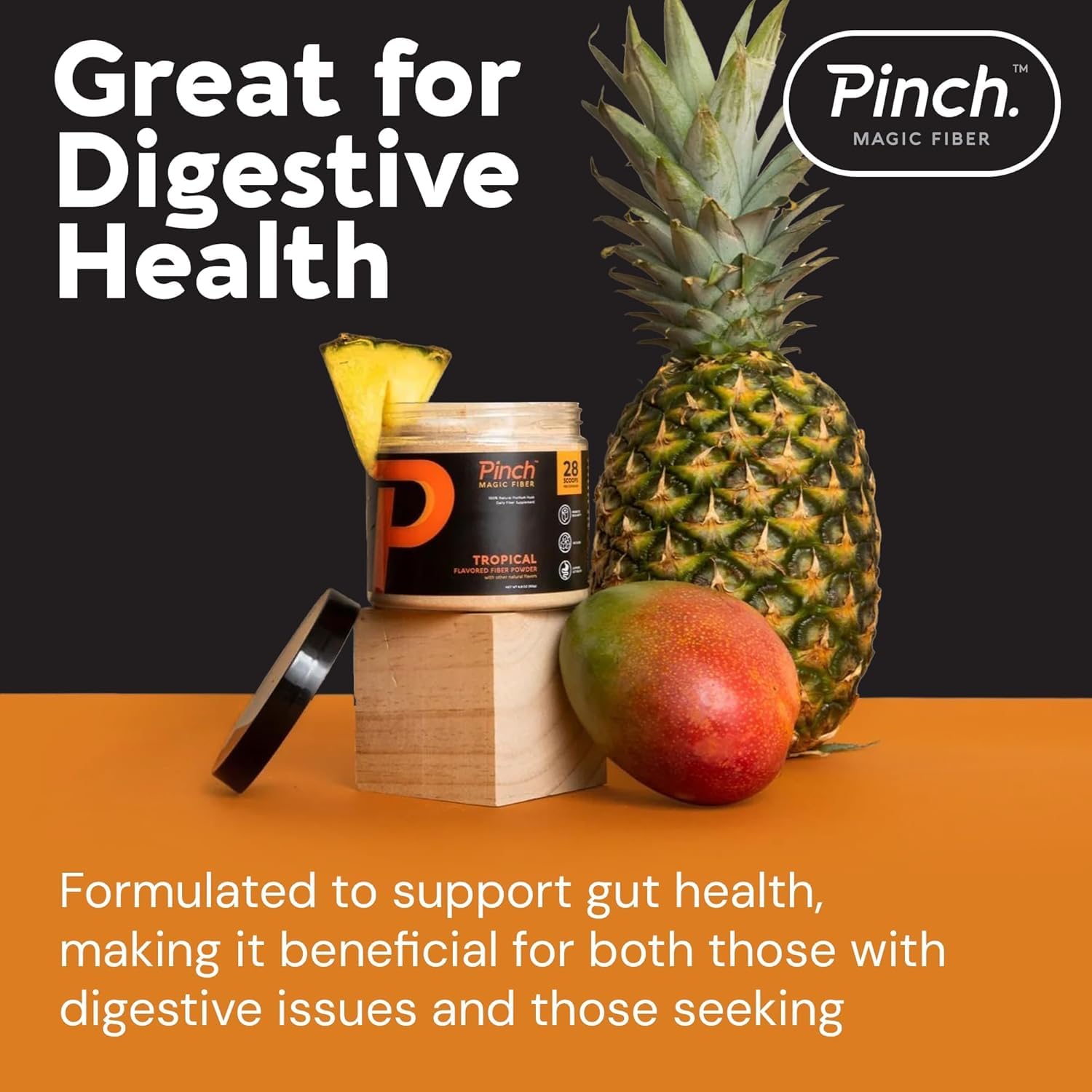 Pinch Magic Fiber Tropical on-shelf bottle ready for daily routine.
