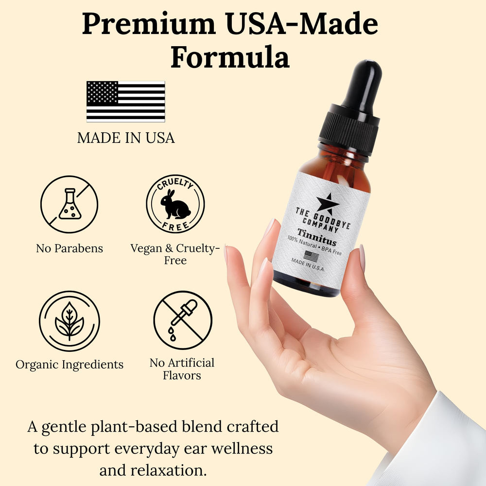 Pine lignin ingredient label detail highlighting natural support for auditory nerves