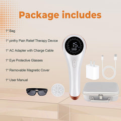 Pinfriy infrared therapy wand with protective glasses included for safe use.