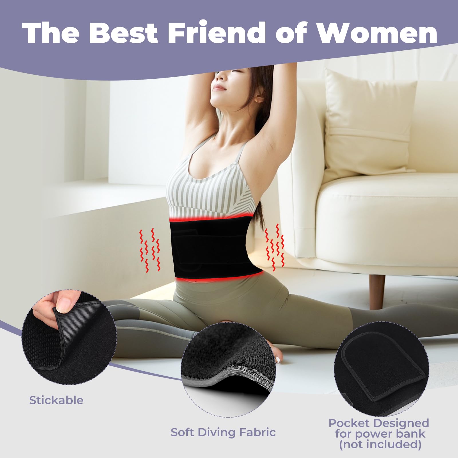 Pinfriy belt pocket holds a power bank for portable use