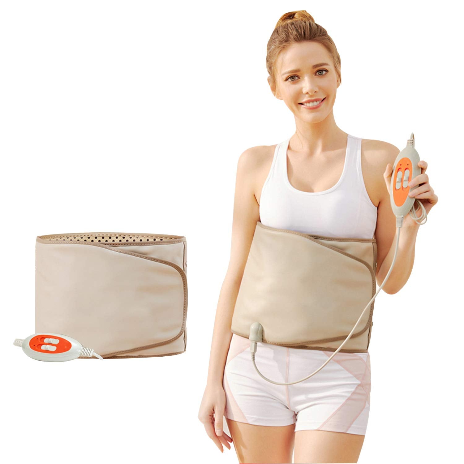 PINJAZE electric slimming belt wrapped around the waist with 360° heating for targeted warmth.