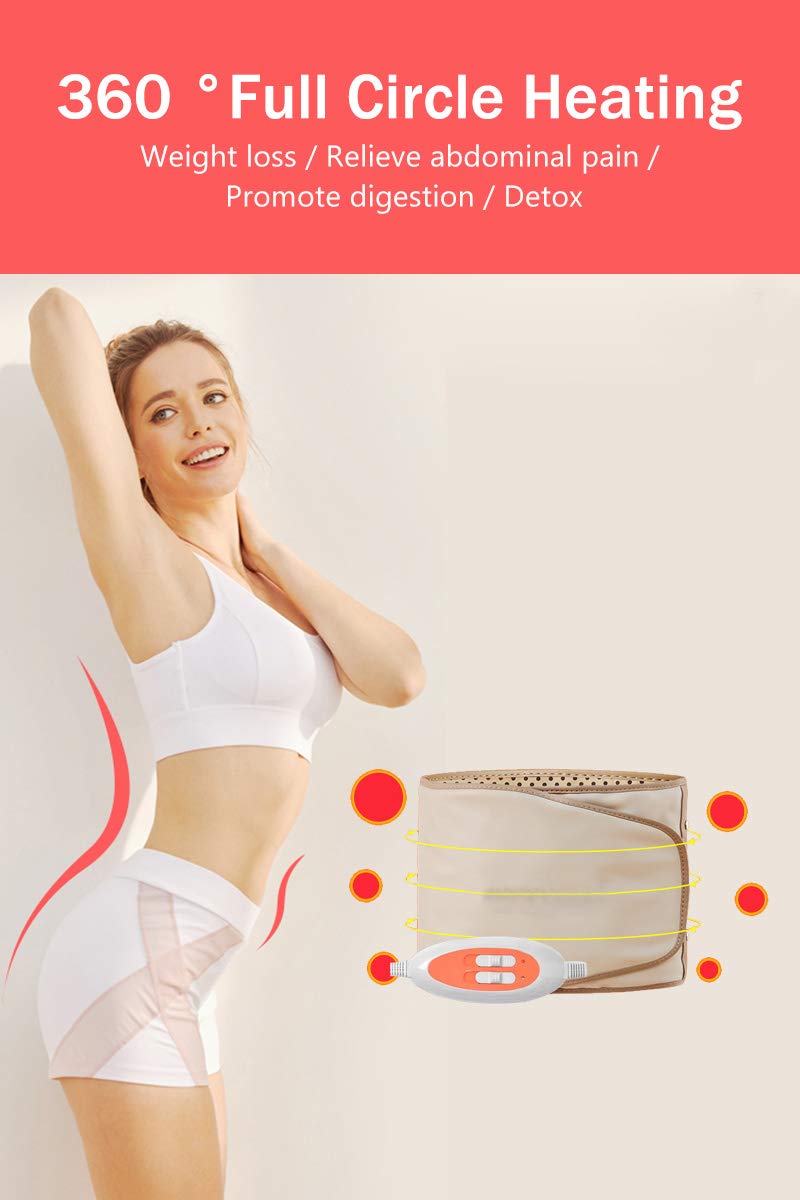 PINJAZE belt with four massage motors targeting back and waist tension relief.