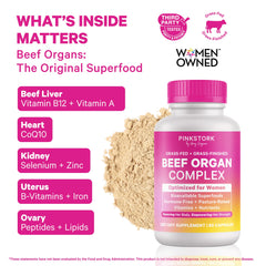 Pink Stork Beef Organ ingredients highlight organs for real-food nutrients.