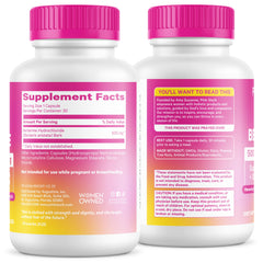 Pink Stork Berberine bottle shows 30 vegan capsules in the jar.