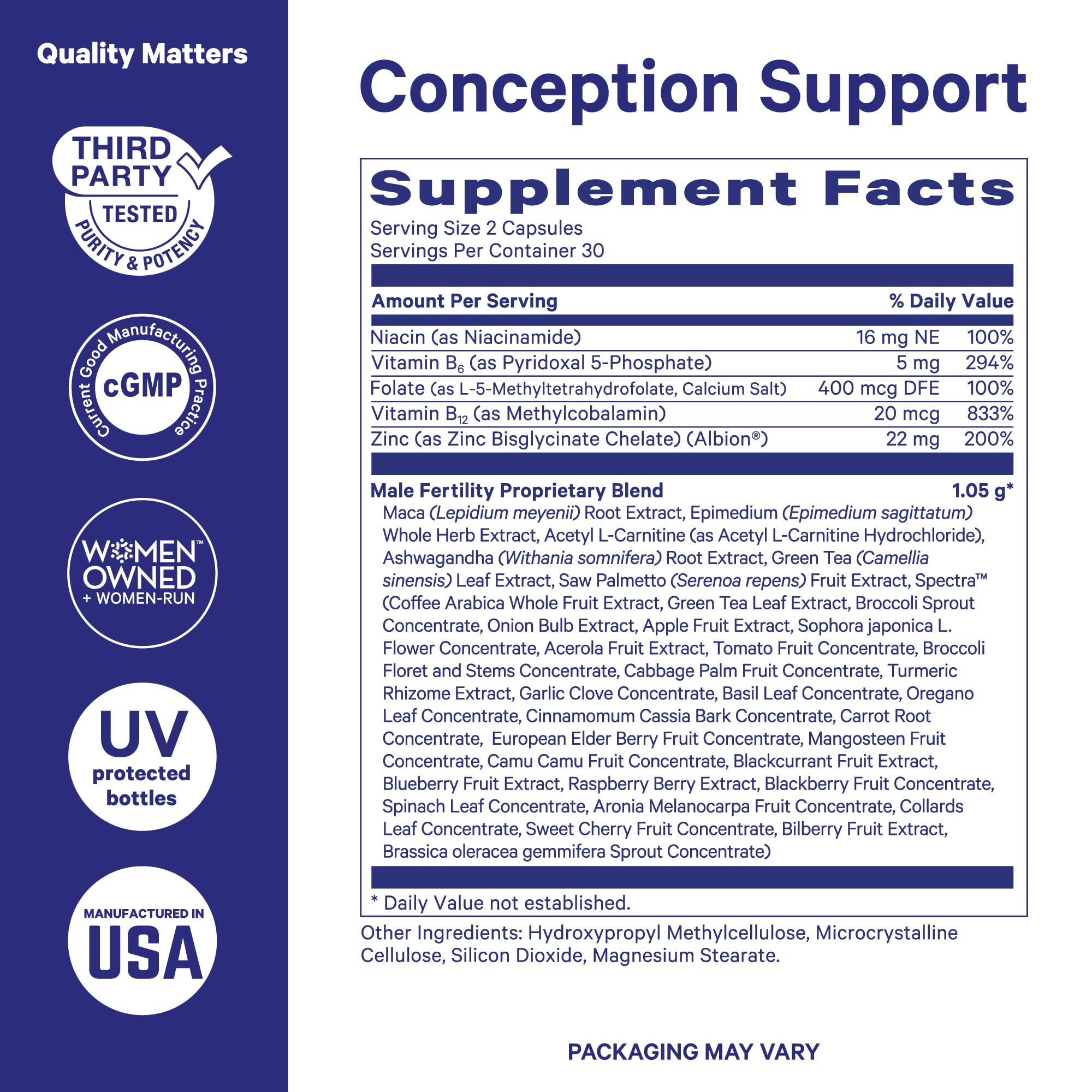 Pink Stork BlueStork folate and B12 ingredients shown for health.